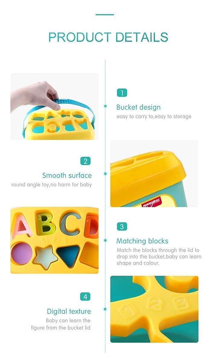 Wirescorts Angle Geometric Plastic Blocks, Sorting & Stacking Toys for Toddlers and Kids Preschool, Color Stacker Shape Sorter Gift Educational Learning Toy for 1 2 3 Years Boys and Girls, Multicolor