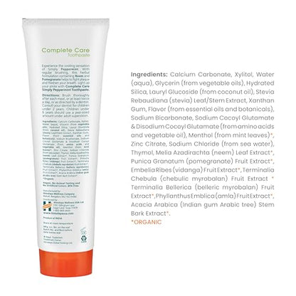 Himalaya Botanique Complete Care Toothpaste, Herbal, Mint Flavor, Fights Plaque, Freshens Breath, Fluoride Free, No Artificial Flavors, SLS Free, Cruelty Free, Foaming, 5.29 Oz, 4 Pack
