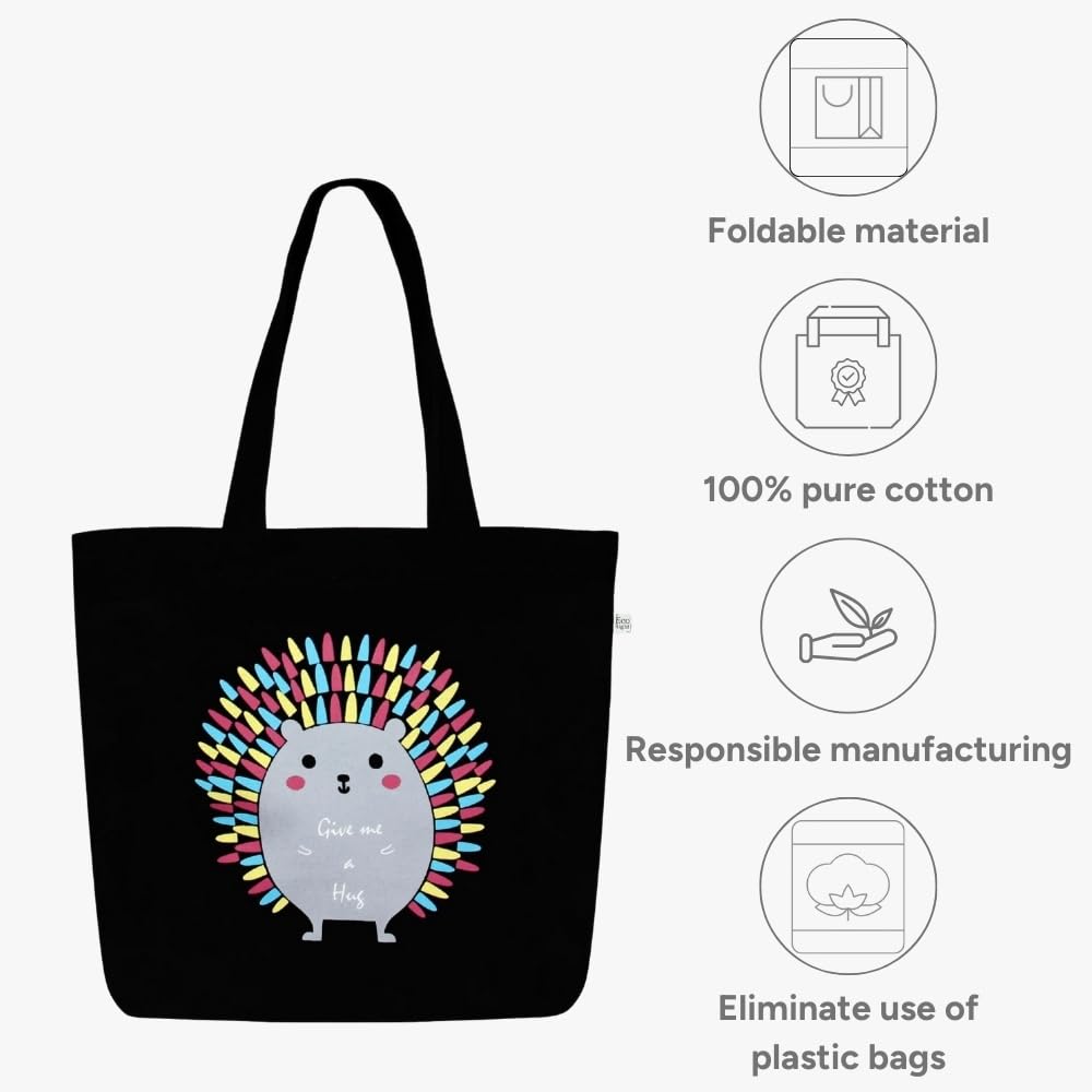 Ecoright Large Canvas Tote Bag for Women, Zipper Handbags for Women Inner Pocket for Shopping, Office & Daily Use
