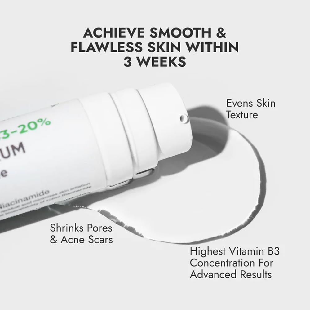Cos-IQ 5% Niacinamide Face Serum for Clear Glowing Skin, Reduces Dullness, Hydrates & Repairs Skin with Vit B3 & Hyaluronic Acid, Day & Night Serum | For Women & Men | 30ml