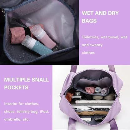 Wazdorf 41 Liter Expandable Travel Bags for Women, Duffle Bags for Women Luggage, Foldable Vanity Traveling Bag, Waterproof Hand Bag for Ladies Personal Items