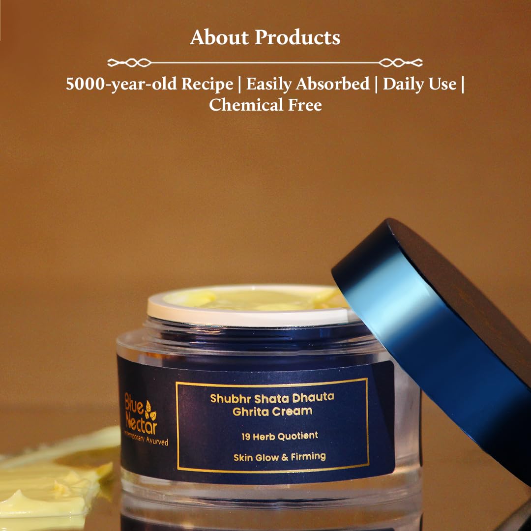 Blue Nectar Ayurvedic Anti Aging Cream For Women For Collagen Boost And Deep Moisturizer For Face Naturally Skin Firming Face Cream (14 Herbs 50g)