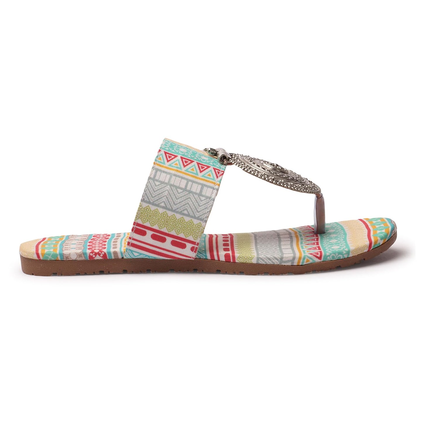 Women's Banjara Style Rajasthani Chappal Ethnic Flats Sandal, Traditional Slip-On Slipper 3 to 8 Sizes