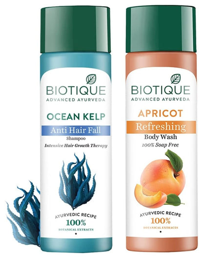 Biotique Bio Apricot Refreshing Body Wash, 190ml And Biotique Bio Honey Gel Refreshing Foaming Face Cleanser, 120ml