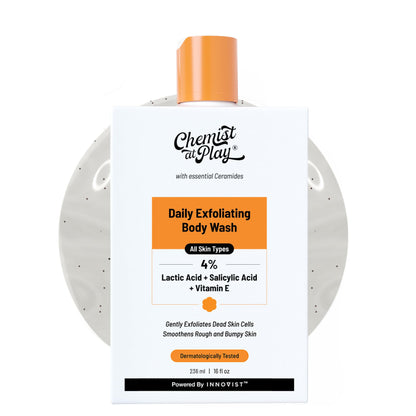 Body Wash Exfoliating For Dry Rough Bumpy Strawberry Skin With 1% Salicylic Acid 2% Lactic Acid And Ceramides For Men And Women (7.9 Ounce)