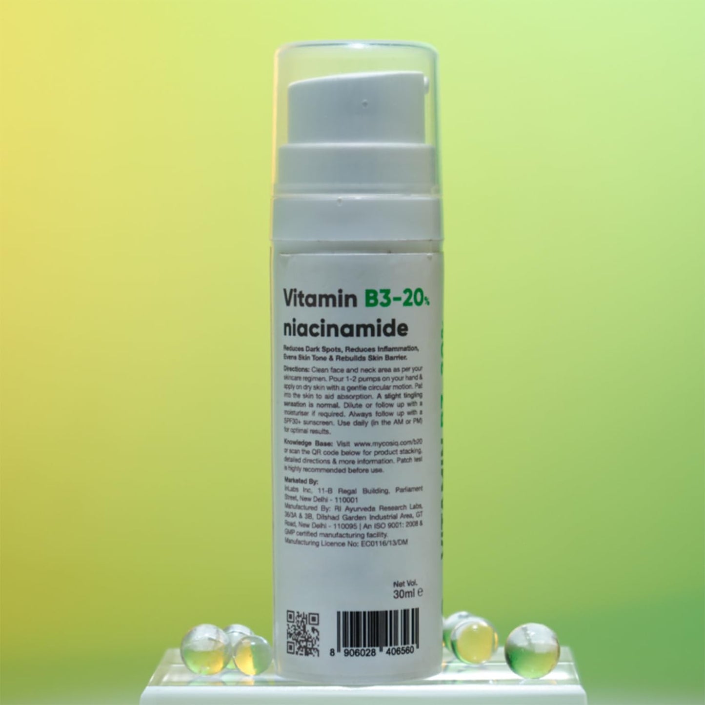 Cos-IQ 5% Niacinamide Face Serum for Clear Glowing Skin, Reduces Dullness, Hydrates & Repairs Skin with Vit B3 & Hyaluronic Acid, Day & Night Serum | For Women & Men | 30ml
