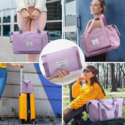 Wazdorf 41 Liter Expandable Travel Bags for Women, Duffle Bags for Women Luggage, Foldable Vanity Traveling Bag, Waterproof Hand Bag for Ladies Personal Items
