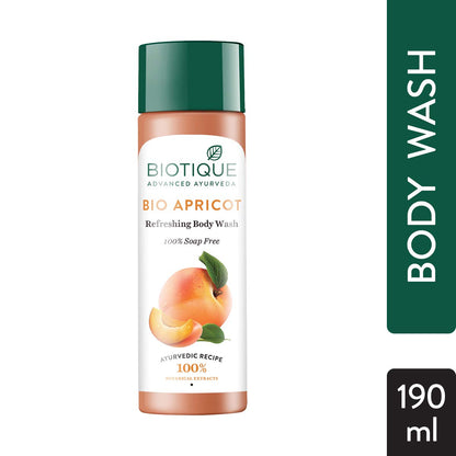 Biotique Bio Apricot Refreshing Body Wash, 190ml And Biotique Bio Honey Gel Refreshing Foaming Face Cleanser, 120ml