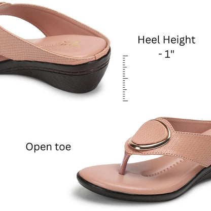 TRASE Women's Fashion Sandal | Faux Leather, Comfortable & Stylish Wedges | Ideal for Casual & Formal Occasions 2 inches heel