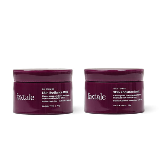 Foxtale De-Tan Face Mask for Glowing Skin| Clay Mask with Lactic Acid for Tan Removal, Reduction in Blackheads, Instant Brightening| New-Age Ubtan Face Pack for All Skin Types | Men & Women- 75g