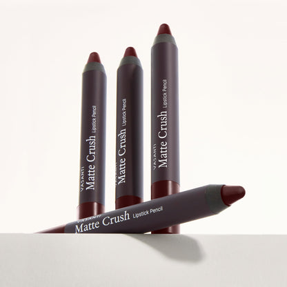 VASANTI Matte Crush Lipstick Pencil – Rosy Pout Medium Pink Brown – Soft, Velvety Matte Finish, Waterproof, Smooth Application – Natural, Vegan, Paraben-Free Lip Color