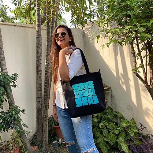 Ecoright Large Canvas Tote Bag for Women, Zipper Handbags for Women Inner Pocket for Shopping, Office & Daily Use