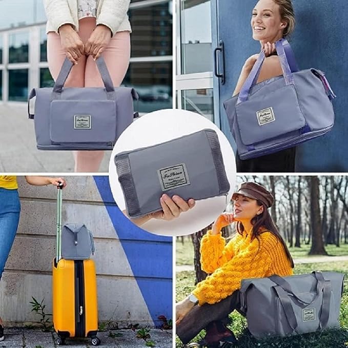 Wazdorf 41 Liter Expandable Travel Bags for Women, Duffle Bags for Women Luggage, Foldable Vanity Traveling Bag, Waterproof Hand Bag for Ladies Personal Items