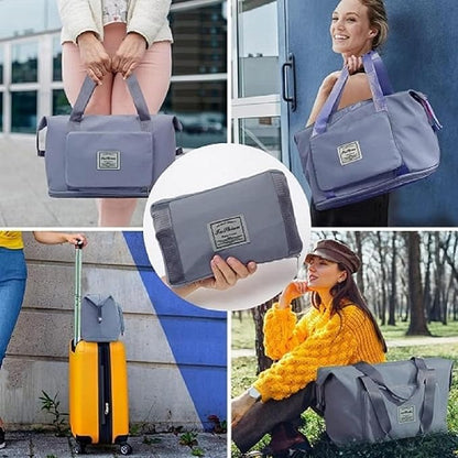 Wazdorf 41 Liter Expandable Travel Bags for Women, Duffle Bags for Women Luggage, Foldable Vanity Traveling Bag, Waterproof Hand Bag for Ladies Personal Items