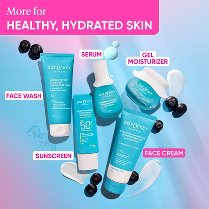 Dot & Key Ceramides Moisturizer with Hyaluronic for Intense Moisturizing and Skin Strengthening | With Probiotic & Rice Water I Barrier Repair Cream | For Dry Skin, Normal & Sensitive Skin | 100g