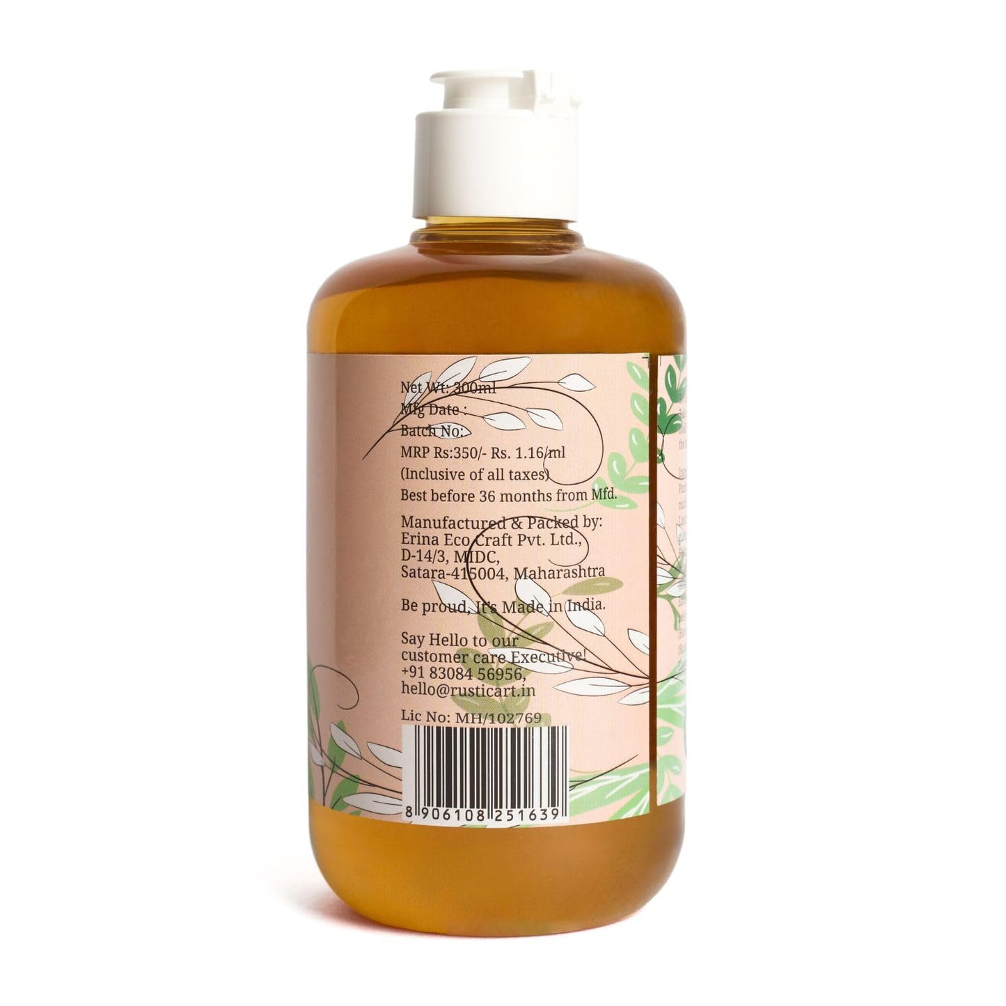 Rustic Art Rosemary Peppermint Body Wash | Organic Castile Soap | Cooling, Fights Body Acne & Gently Exfoliates | Sulphate & Paraben-Free | For Women & Men | Deep Cleansing & Moisturizing | 300ml
