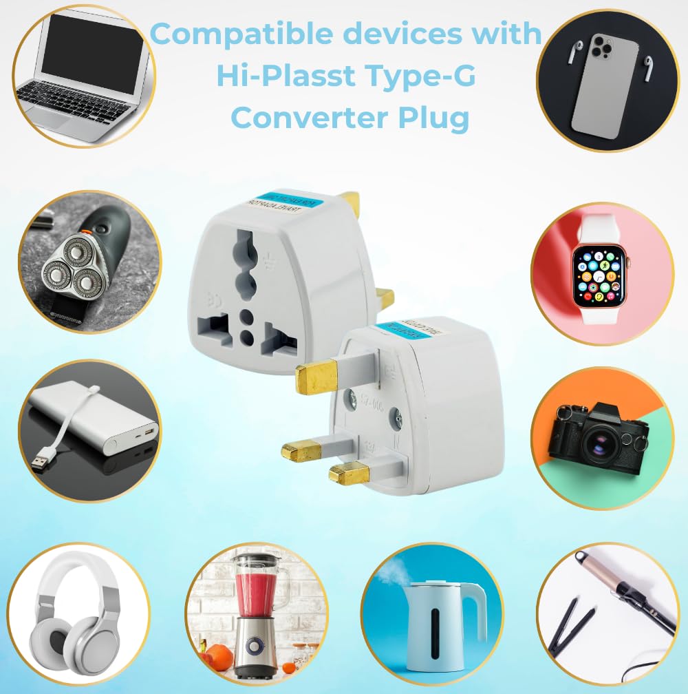 Hi-PLASST (3pcs) Type-A US Converter Plug // India to USA Universal Travel Adapter for USA, Canada, Mexico, Brazil, Philippines, Cuba, Thailand, Taiwan, Japan, Panama, etc