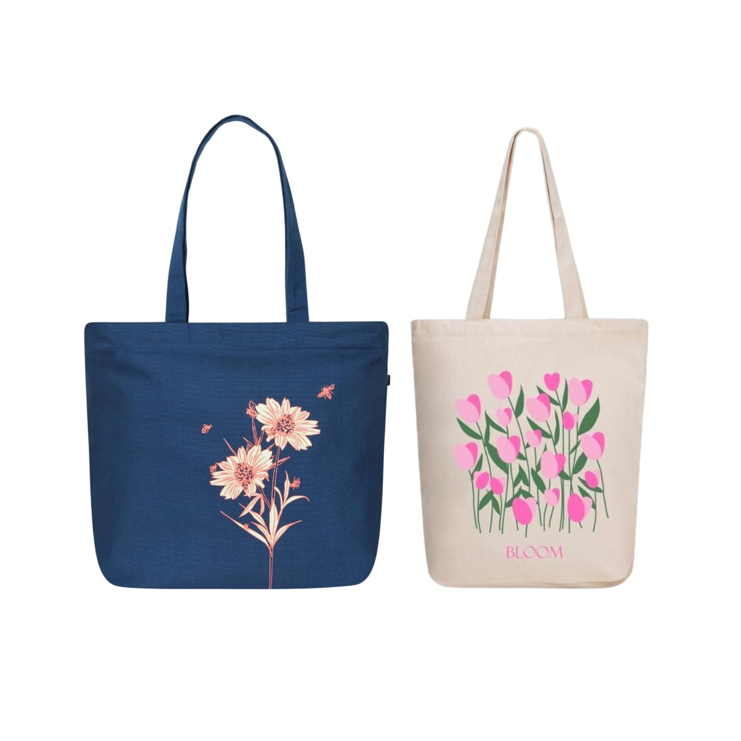 Ecoright Large Canvas Tote Bag for Women, Zipper Handbags for Women Inner Pocket for Shopping, Office & Daily Use