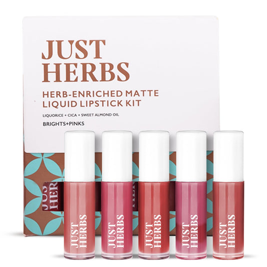 Organic Liquid Lipstick Kit Set of 5, Hydrating & Lightweight Lip Color - Paraben & Silicon Free - 1.6 fl oz. (Deeps & Reds)