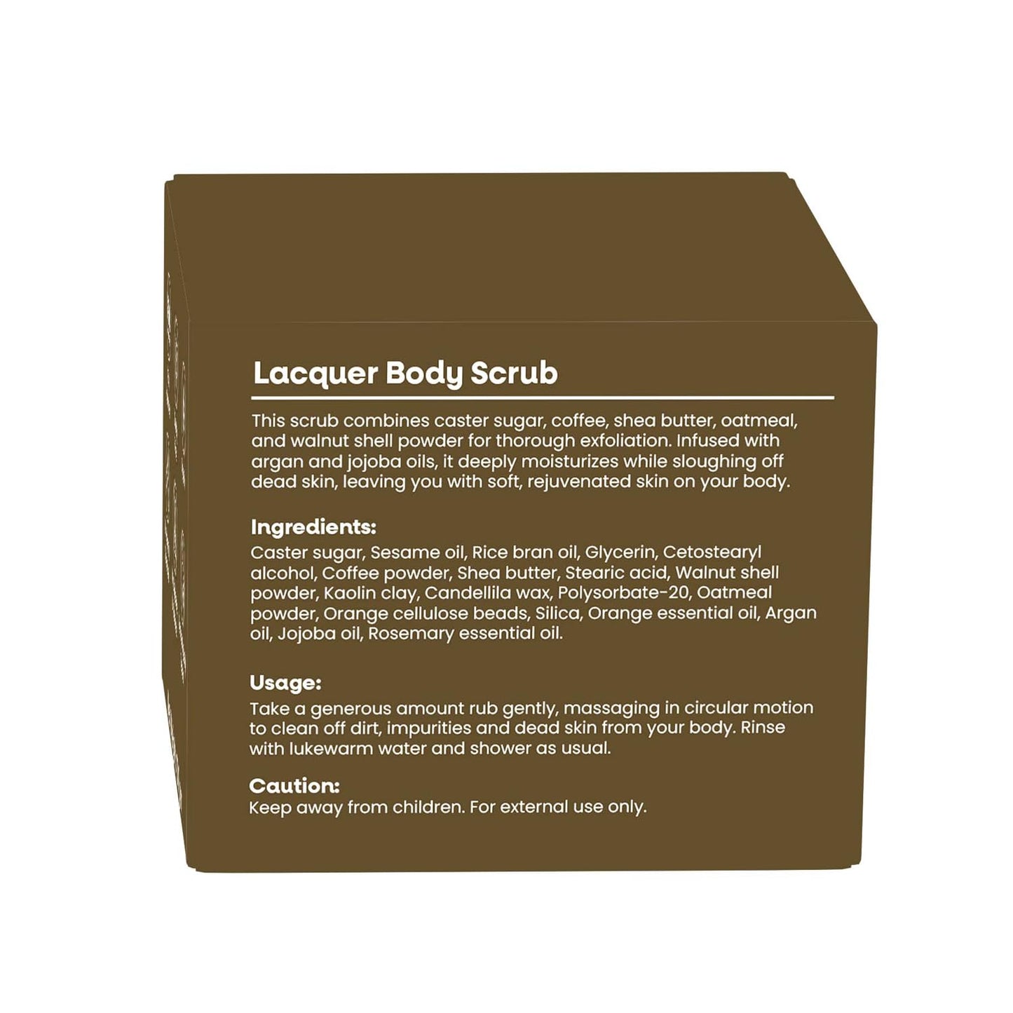 Jivada Lacquer Body Scrub with Walnut, Oatmeal & Kaolin Clay | Tan Removal, Dead & Dull Bumpy Skin| Brightened Smooth Skin | All Skin Types | Women & Men | Sulphate & Paraben Free |100g