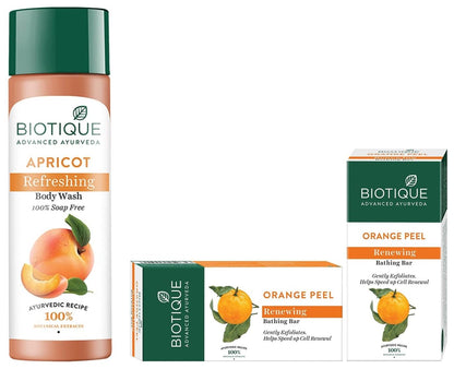 Biotique Bio Apricot Refreshing Body Wash, 190ml And Biotique Bio Honey Gel Refreshing Foaming Face Cleanser, 120ml