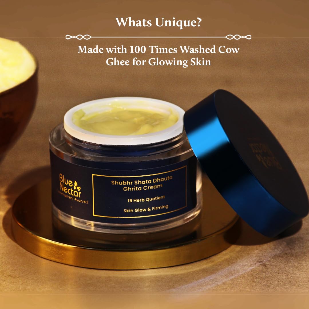 Blue Nectar Ayurvedic Anti Aging Cream For Women For Collagen Boost And Deep Moisturizer For Face Naturally Skin Firming Face Cream (14 Herbs 50g)