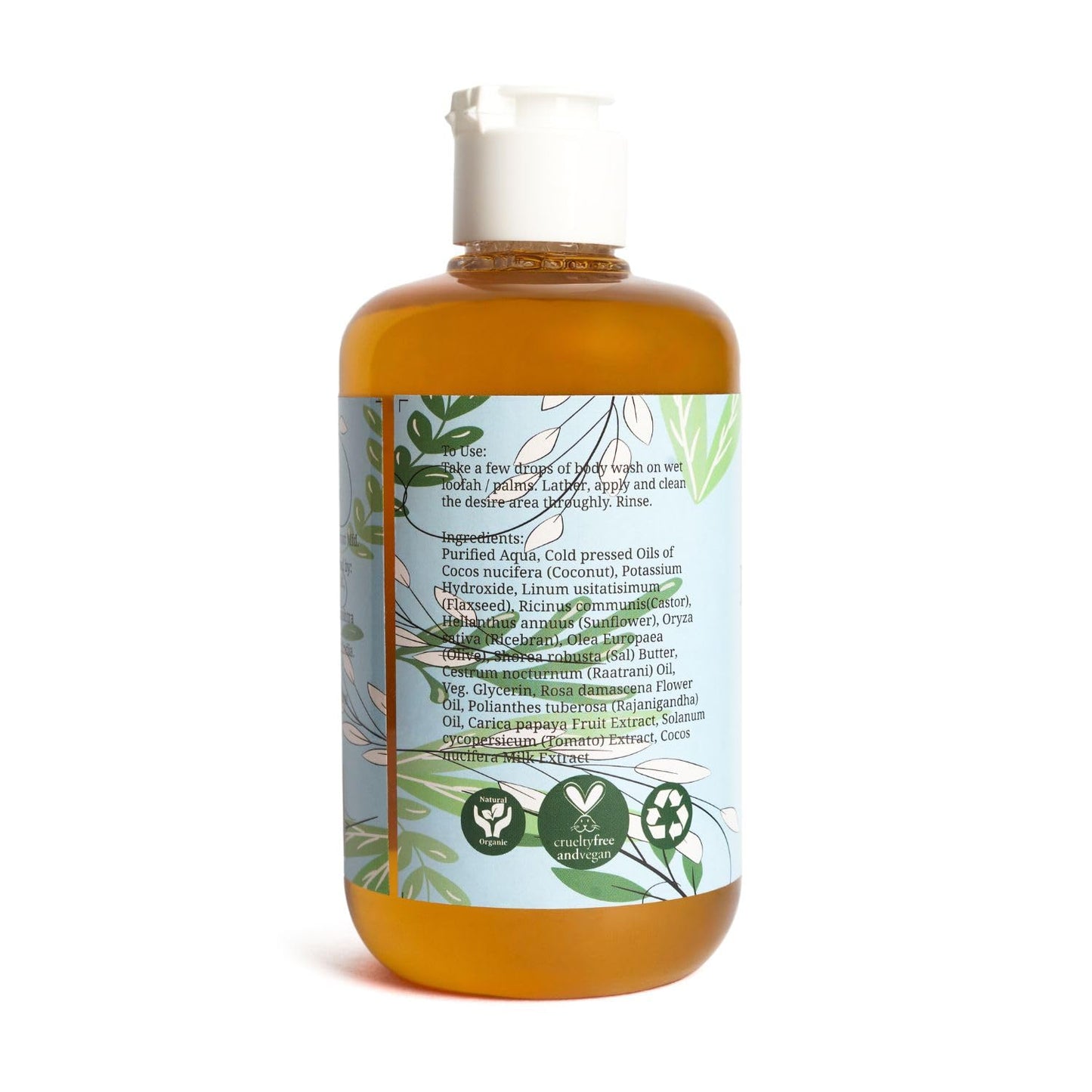 Rustic Art Rosemary Peppermint Body Wash | Organic Castile Soap | Cooling, Fights Body Acne & Gently Exfoliates | Sulphate & Paraben-Free | For Women & Men | Deep Cleansing & Moisturizing | 300ml