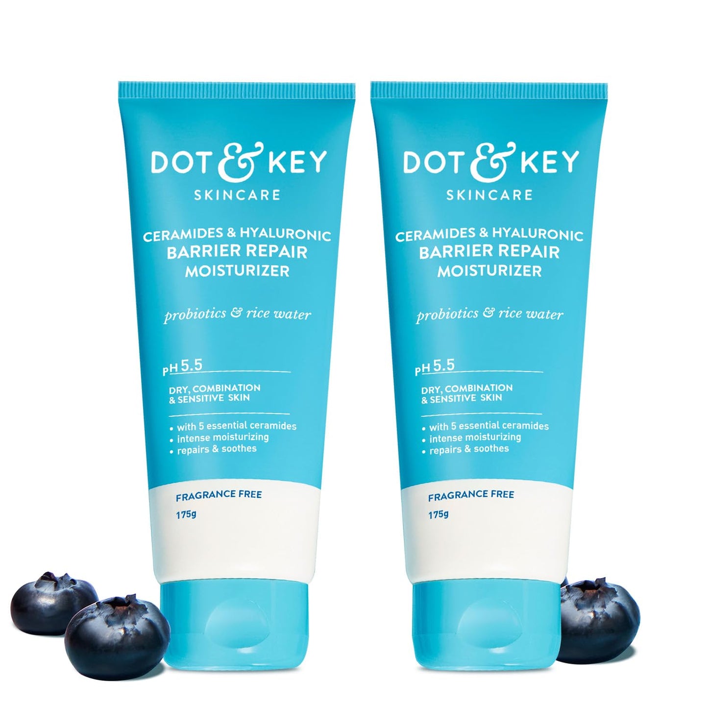 Dot & Key Ceramides Moisturizer with Hyaluronic for Intense Moisturizing and Skin Strengthening | With Probiotic & Rice Water I Barrier Repair Cream | For Dry Skin, Normal & Sensitive Skin | 100g