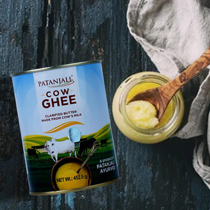 Patanjali Grass Fed Cow Ghee 1Lt- Energy Infused, Low in Lactose, Low in Casein, Non-GMO, Vegetarian, Gluten free, Keto and Paleo friendly.