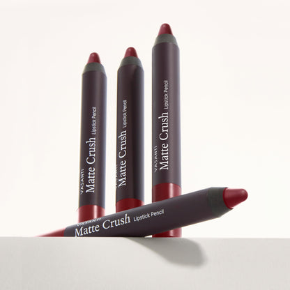 VASANTI Matte Crush Lipstick Pencil – Rosy Pout Medium Pink Brown – Soft, Velvety Matte Finish, Waterproof, Smooth Application – Natural, Vegan, Paraben-Free Lip Color