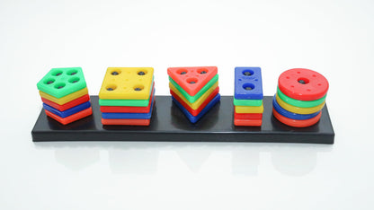 Wirescorts Angle Geometric Plastic Blocks, Sorting & Stacking Toys for Toddlers and Kids Preschool, Color Stacker Shape Sorter Gift Educational Learning Toy for 1 2 3 Years Boys and Girls, Multicolor