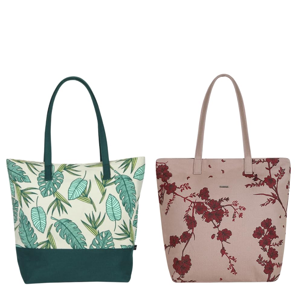 Ecoright Large Canvas Tote Bag for Women, Zipper Handbags for Women Inner Pocket for Shopping, Office & Daily Use