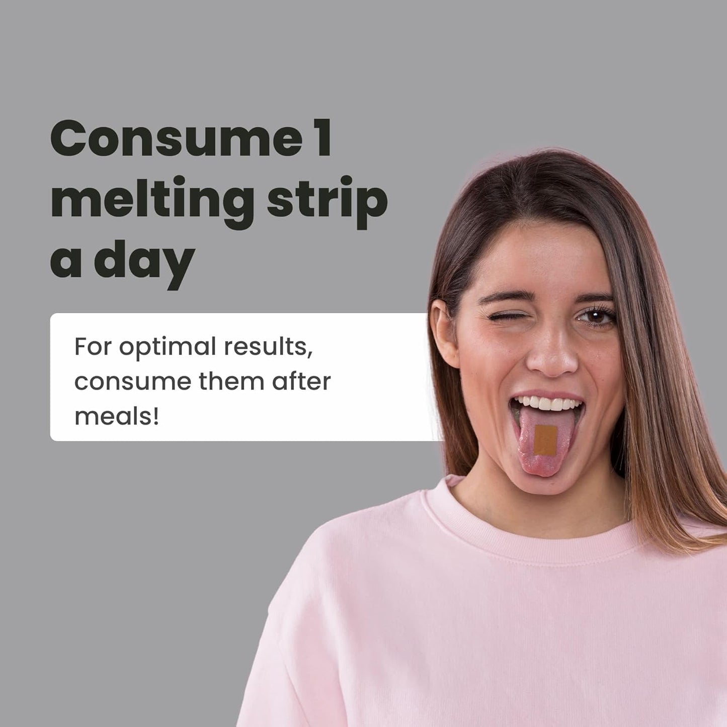 Stronger me. Hair Supplement With Plant Based Biotin, Vitamin E, Keranat, Folic Acid, Vitamin D3 And Vitamin B For Improved Scalp Health And Hair Growth|Strawberry Flavoured|30 Oral Strips