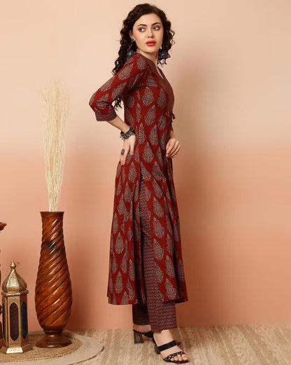 KLOSIA Women Printed Kurta and Pant Set with Dupatta
