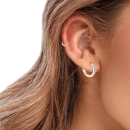 VAMA FASHIONS 18K Rose Gold Plated Hypoallergenic Piercing Kaju Kan ki Bali Hoop Earring Dainty Chunky Huggie Baali Stud Earrings for Girls Women