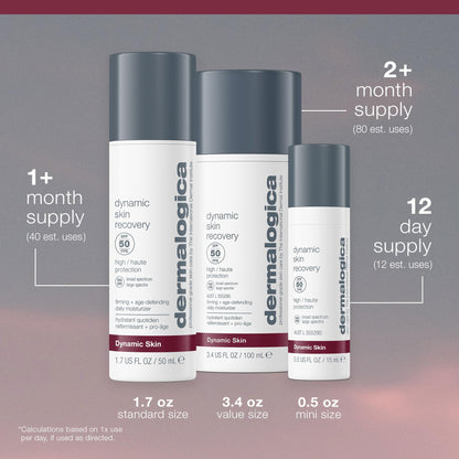 Dermalogica Dynamic Skin Recovery SPF50, Anti-Aging Face Sunscreen Moisturizer, Medium-Weight Non-Greasy Broad Spectrum