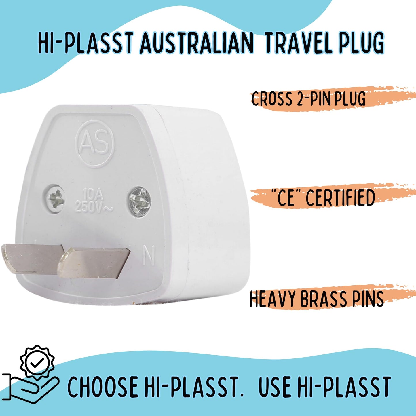 Hi-PLASST (3pcs) Type-A US Converter Plug // India to USA Universal Travel Adapter for USA, Canada, Mexico, Brazil, Philippines, Cuba, Thailand, Taiwan, Japan, Panama, etc