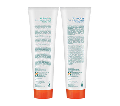 Himalaya Botanique Whitening Complete Care Toothpaste, Teeth Whitening, Fights Plaque, Fluoride Free, No Artificial Flavors, SLS Free, Cruelty Free, Foaming, Simply Mint Flavor, 5.29 Oz, 2 Pack