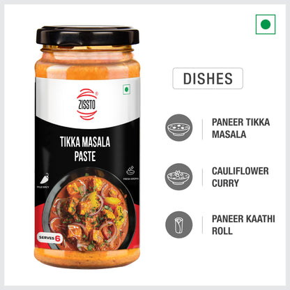 Zissto Tikka Masala Paste | Ready To Cook Mix Gravy | 250gms Serves 6-8 People | All Purpose Gravy Chicken Tikka Masala, Paneer Tikka Masala, Tikka Sandwich, Paneer Kathi Roll