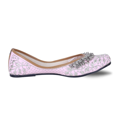 DFR Women Rajasthani Embroidered with Payal Punjabi Mojari Juti Shoe