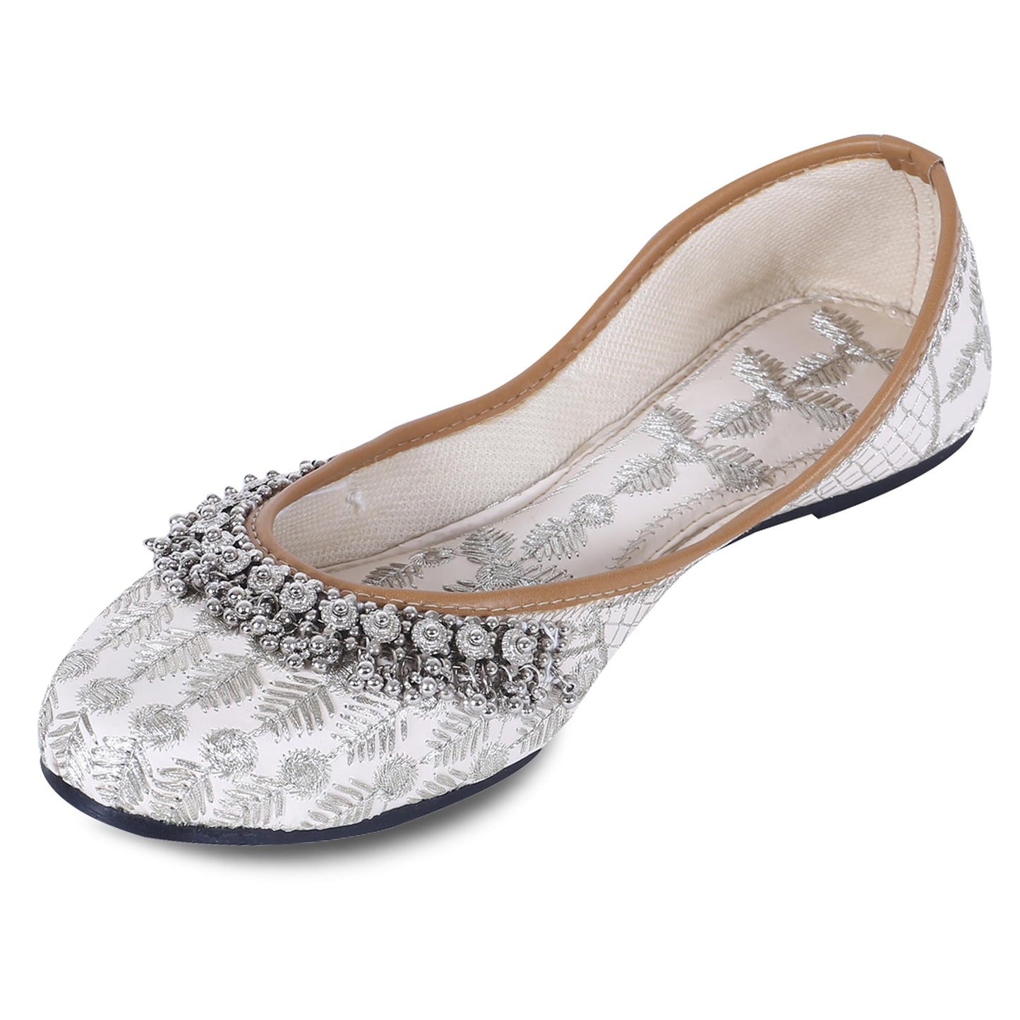 DFR Women Rajasthani Embroidered with Payal Punjabi Mojari Juti Shoe