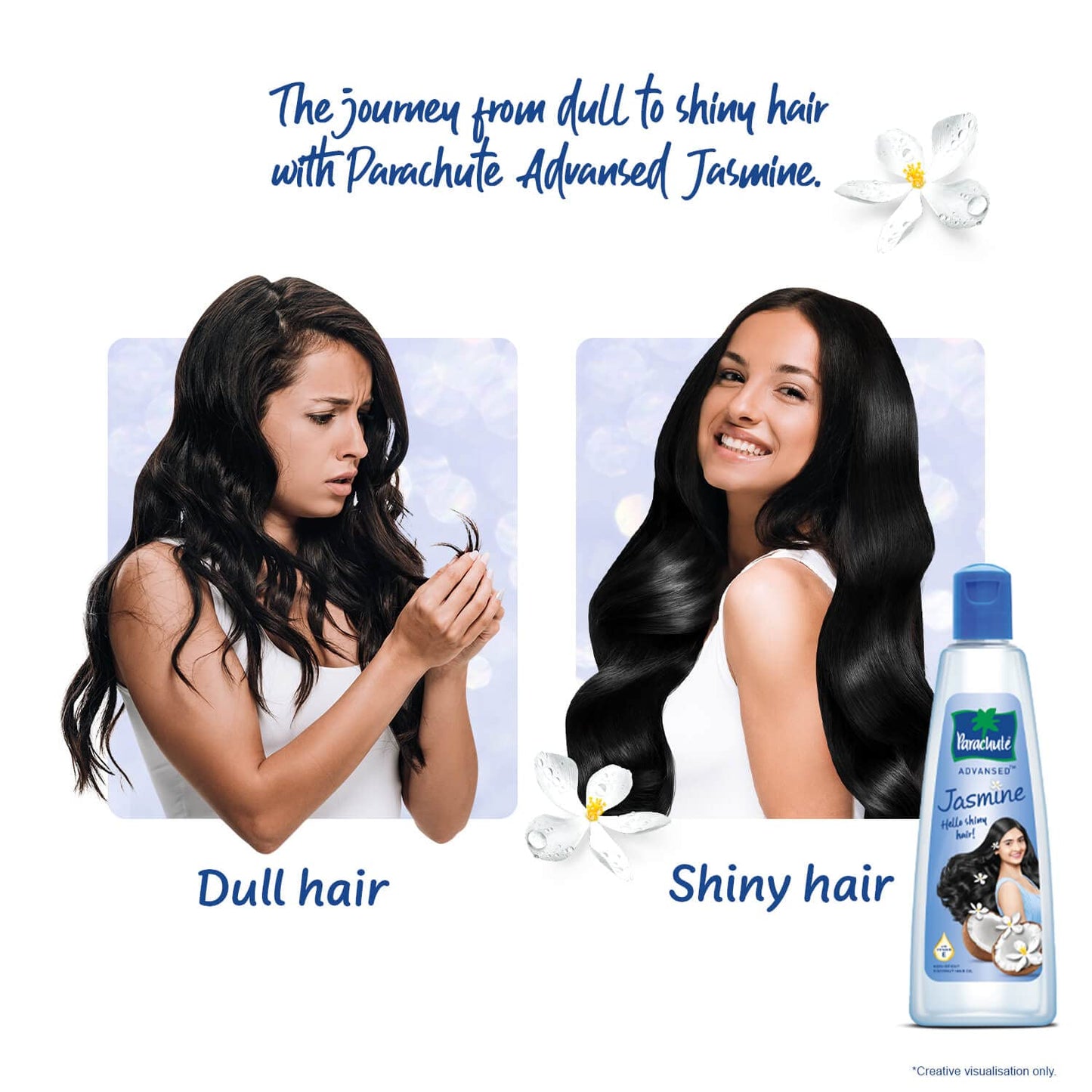 Parachute Advansed Jasmine Enriched Coconut Hair Oil with Vitamin-E | For Scalp Nourishment| Stronger, Softer, Silkier Hair | Indian Hair Oil | All Hair Types| 10.1 Fl.oz