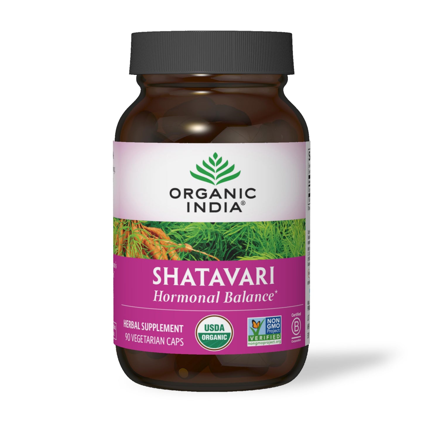 ORGANIC INDIA Shatavari Capsules - Herbal Supplement, Supports Hormonal Balance, Immune System Support, Vegan, Gluten-Free, USDA Organic, Supports Reproductive Health - 90 Capsules