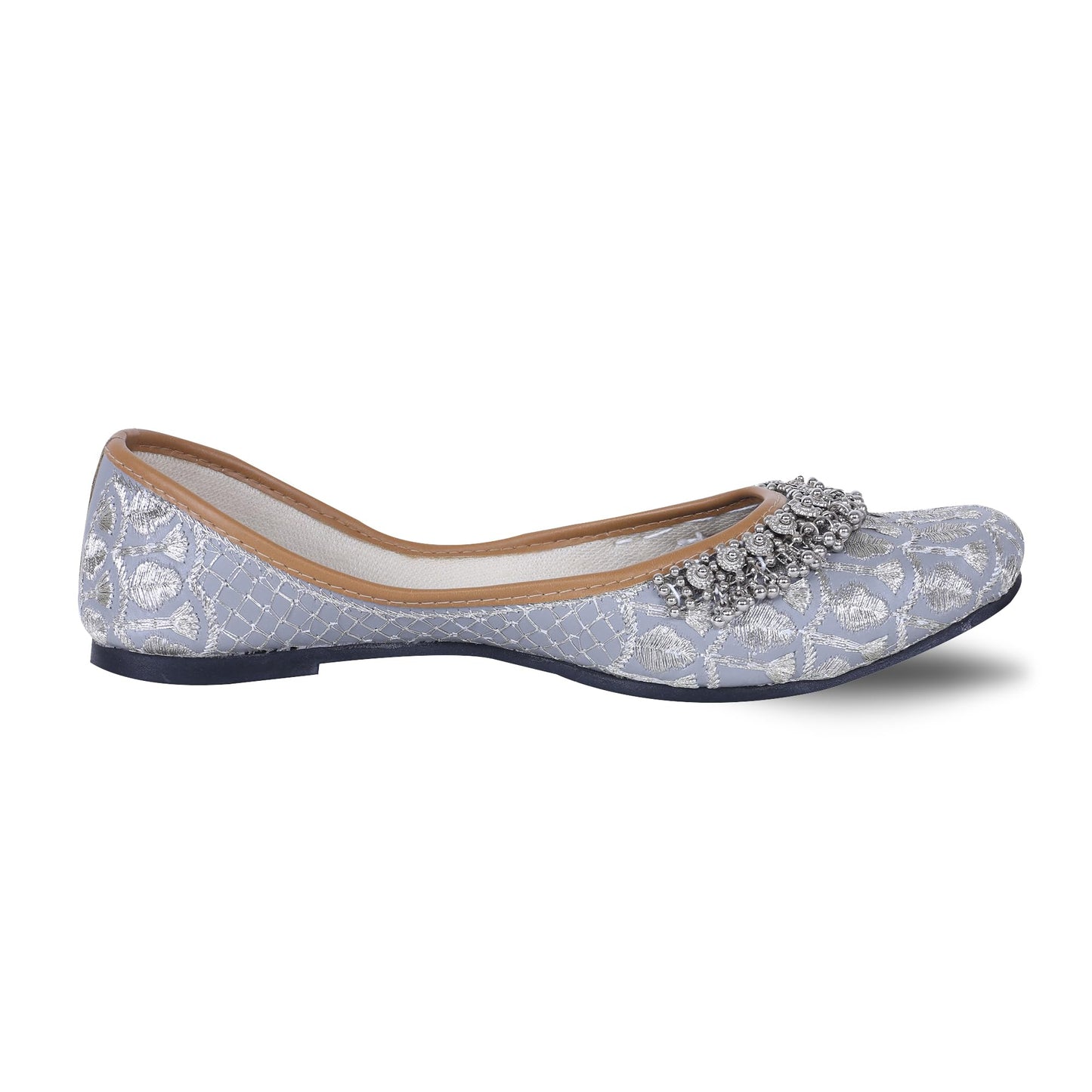 DFR Women Rajasthani Embroidered with Payal Punjabi Mojari Juti Shoe