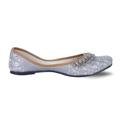 DFR Women Rajasthani Embroidered with Payal Punjabi Mojari Juti Shoe