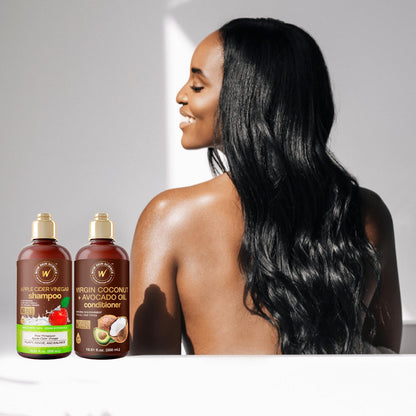 WOW Skin Science Apple Cider Vinegar Shampoo & Coconut + Avocado Oil Conditioner Duo 16.9 oz