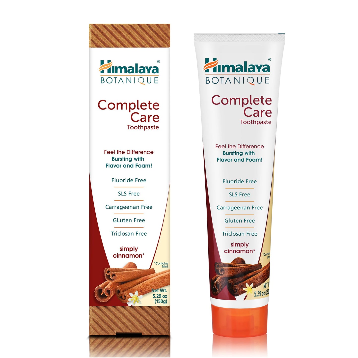 Himalaya Botanique Complete Care Toothpaste, Herbal, Mint Flavor, Fights Plaque, Freshens Breath, Fluoride Free, No Artificial Flavors, SLS Free, Cruelty Free, Foaming, 5.29 Oz, 4 Pack