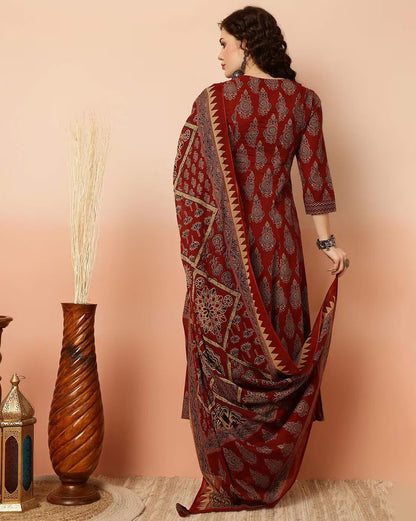KLOSIA Women Printed Kurta and Pant Set with Dupatta