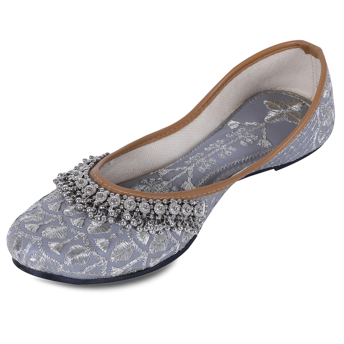 DFR Women Rajasthani Embroidered with Payal Punjabi Mojari Juti Shoe