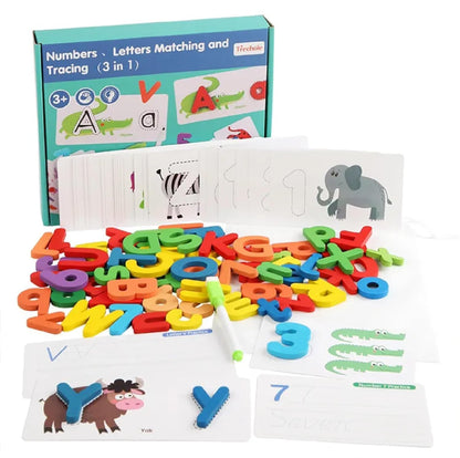 Chocozone Wooden Learning Educational Game Board for Kids, Puzzle Toys for 2 Years Old Boys & Girls (Alphabets, Numbers & Shapes)